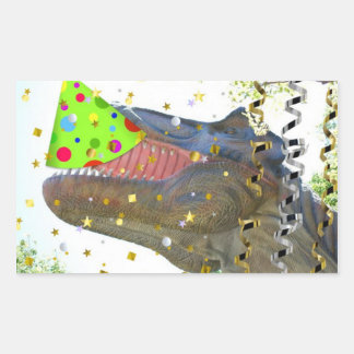 Födelsedagsfest Dinosaur Rektangulärt Klistermärke