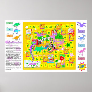 Födelsedagsfest Dinosaurs-spel Poster