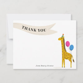 Födelsedagsfest Djur Giraff Tacksamhetskort Tack Kort