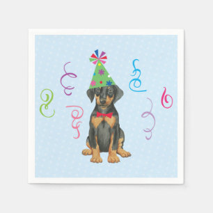Födelsedagsfest Doberman Napkins Pappersservett