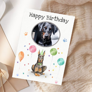 Födelsedagsfest Dobermann Animal Card Kort