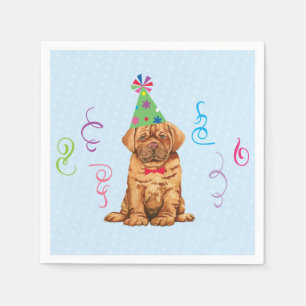 Födelsedagsfest Dogue de Bordeaux Napkins Pappersservett