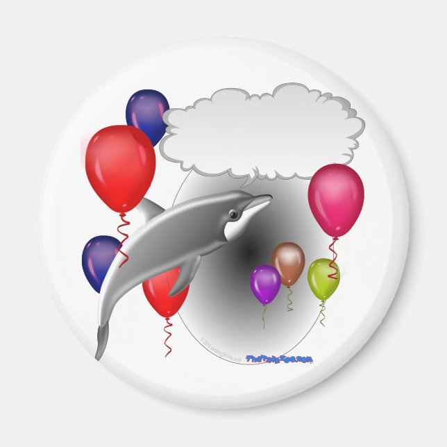 Födelsedagsfest Dolphin som pratar Magnet (Framsidan)