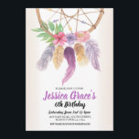 Födelsedagsfest Dreamcatcher Lila Blommigt Inbjuda Inbjudningar<br><div class="desc">Blommigt av Dreamcatcher-Födelsedagsfest. Perfekt för vilken ålder som helst. Ändra bara texten till kostym i party. Bakåtskriften ingår.</div>