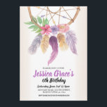 Födelsedagsfest Dreamcatcher Lila Blommigt Inbjuda Inbjudningar<br><div class="desc">Blommigt av Dreamcatcher-Födelsedagsfest. Perfekt för vilken ålder som helst. Ändra bara texten till kostym i party. Bakåtskriften ingår.</div>