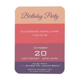 Födelsedagsfest-Fall Färgad Rand- Magnet