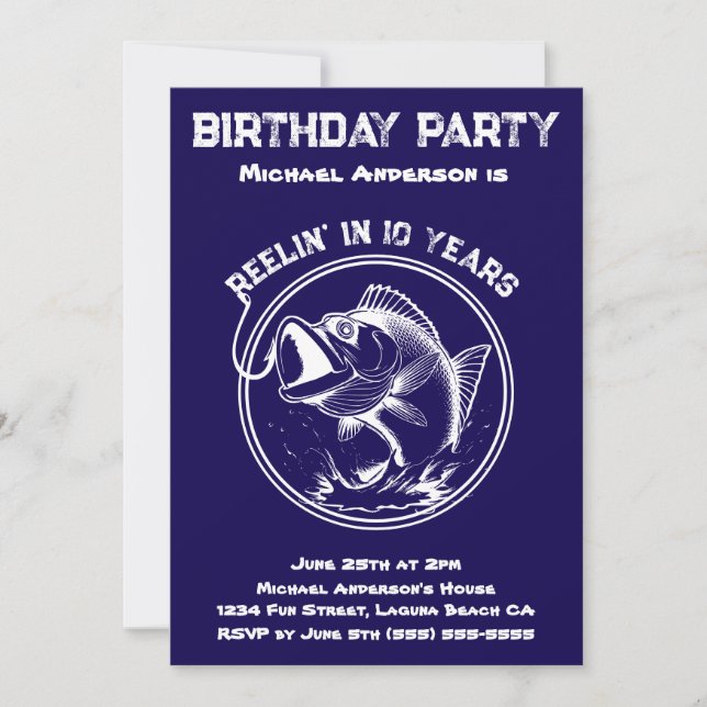 Födelsedagsfest-fisk Inbjudningar (Framsida)