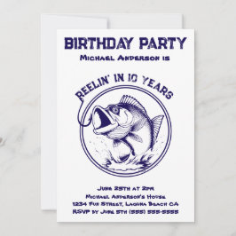 Födelsedagsfest-fisk Inbjudningar