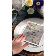 Födelsedagsfest Flowers Rustic Wood String Ljus