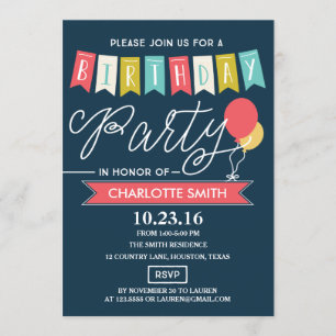 födelsedagsfest Födelsedag Inbjudningar