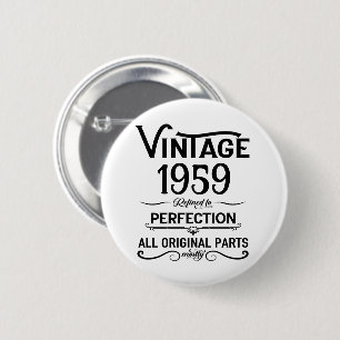 Födelsedagsfest för 65e av perogaliserad vintage knapp