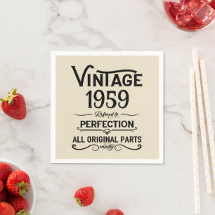 Födelsedagsfest för 65e av perogaliserad vintage pappersservett