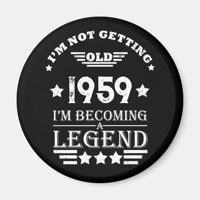 födelsedagsfest för 65e av personlig vintage magnet (Framsidan)