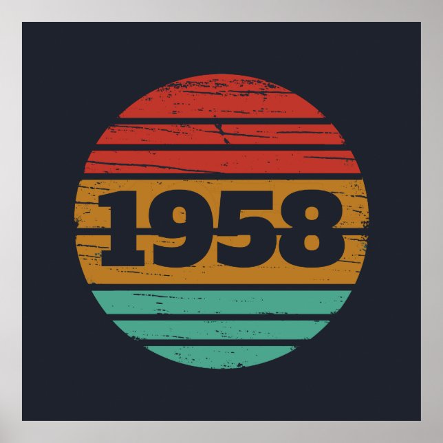 födelsedagsfest för 65e av personlig vintage poster (Framsidan)