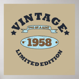 födelsedagsfest för 65e av personlig vintage poster