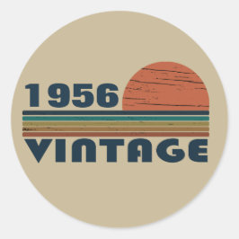 födelsedagsfest för 65e av personlig vintage runt klistermärke