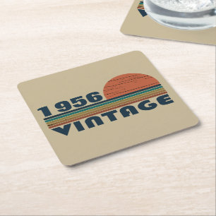 födelsedagsfest för 65e av personlig vintage underlägg papper kvadrat