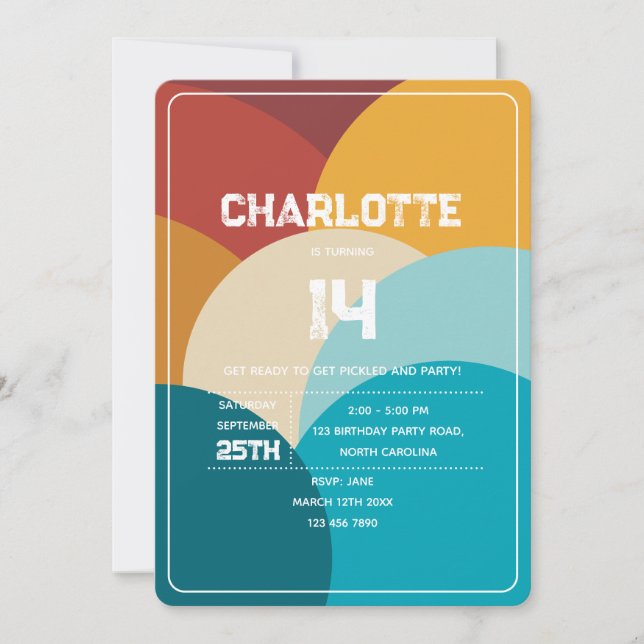 Födelsedagsfest för Abstrakt av återfyllnadsfärgad Inbjudningar (Framsida)