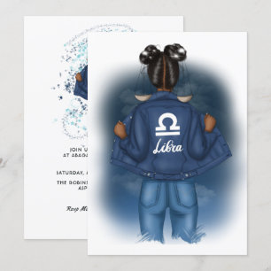 Födelsedagsfest för afrikansk libra Zodiac-symbol Inbjudningar