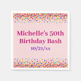 Födelsedagsfest för akut Rosa Färgämnet konfetti Pappersservett