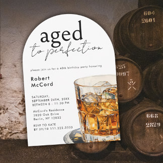 Födelsedagsfest för åldras till Perfection Whiskey Inbjudningar