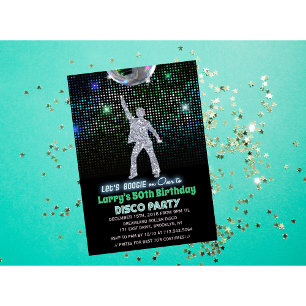 FÖDELSEDAGSFEST FÖR ALLA ÅLDRAR - Retro Disco Inbjudningar