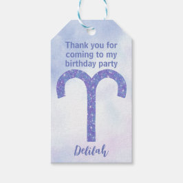 Födelsedagsfest för Anpassade av Cute Aries-signer Presentetikett