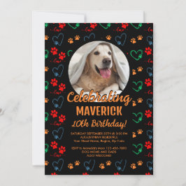 Födelsedagsfest för anpassadets svarta Orange Inbjudningar