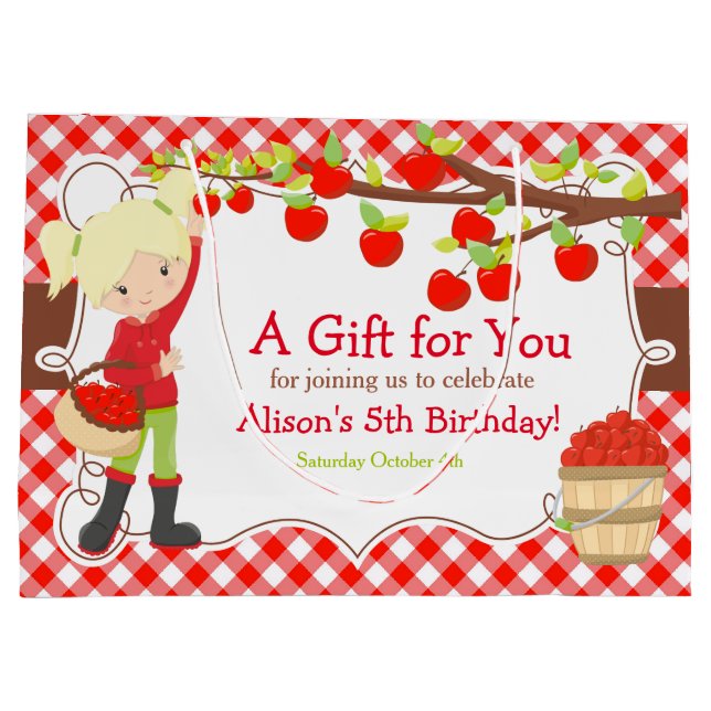 Födelsedagsfest för Apple Picking Blonde Girl (Baksidan)