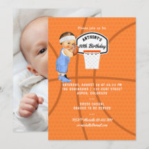 Födelsedagsfest för baby boy basketboll foto