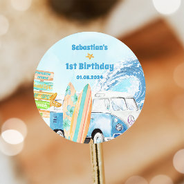 Födelsedagsfest för båge runt klistermärke