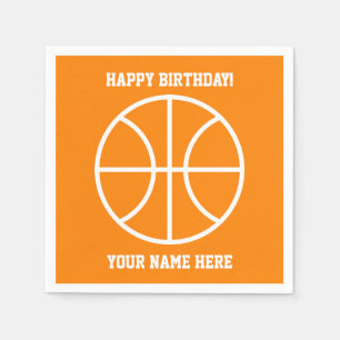 Födelsedagsfest för barn av basketboll för anpassn pappersservett