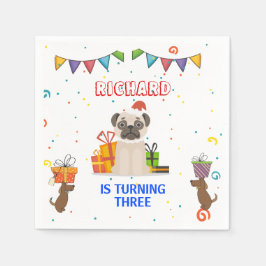 Födelsedagsfest för Barn av Hund marionett Pappersservett