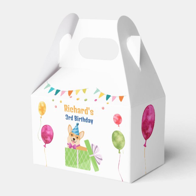 Födelsedagsfest för Barn av Hund marionett Presentaskar (Framsidan Sidan)