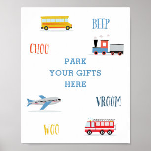 Födelsedagsfest för Beep Vroom woo Airplan Poster