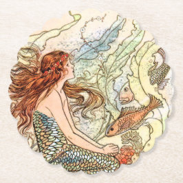 Födelsedagsfest för blå korallpersika - adabel Sjö Underlägg Papper