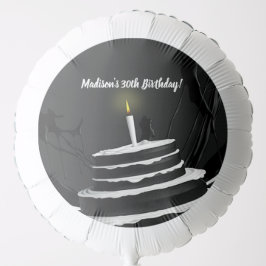 Födelsedagsfest för blanka, svartvitt, kaka