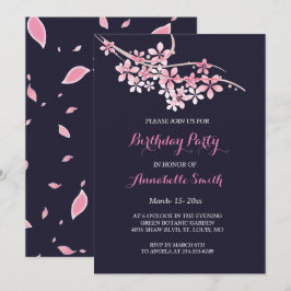 Födelsedagsfest för Blommar av Rosa av blommigten  Inbjudningar