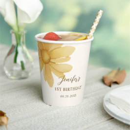 Födelsedagsfest för Blommigt av bohemisk Gult Dais