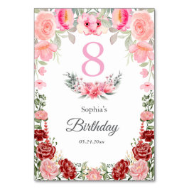 Födelsedagsfest för Blommigt av elegant Bordsnummer