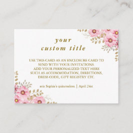 Födelsedagsfest för Blommigt av elegant Tilläggskort