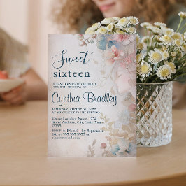 Födelsedagsfest för blommigt av Sweet sixteen Inbjudningar
