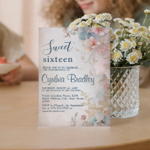 Födelsedagsfest för blommigt av Sweet sixteen Inbjudningar