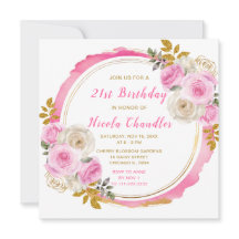 Födelsedagsfest för Bright Rosa Guld Elegant Flowe