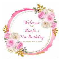 Födelsedagsfest för Bright Rosa och Guld Elegant F