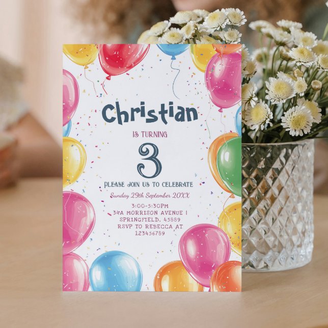 Födelsedagsfest för bubblor-tema inbjudningar (Skapare uppladdad)