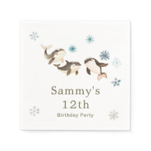 Födelsedagsfest för Cute Winter Arctic Whale