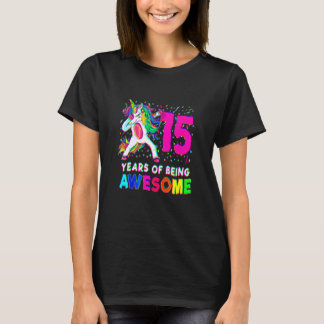 Födelsedagsfest för Dabbing Enhörning 15 år T Shirt