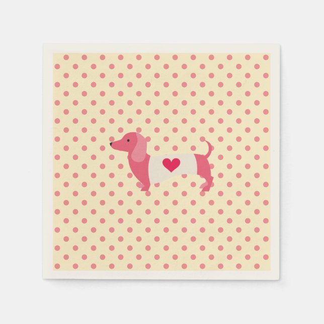 Födelsedagsfest för Dachshund Party Napkins Pappersservett (Framsidan)