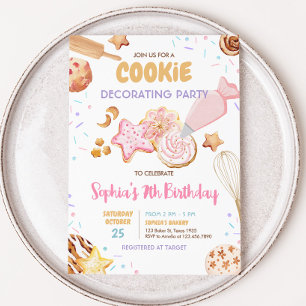 Födelsedagsfest för dekorering av cookie inbjudningar